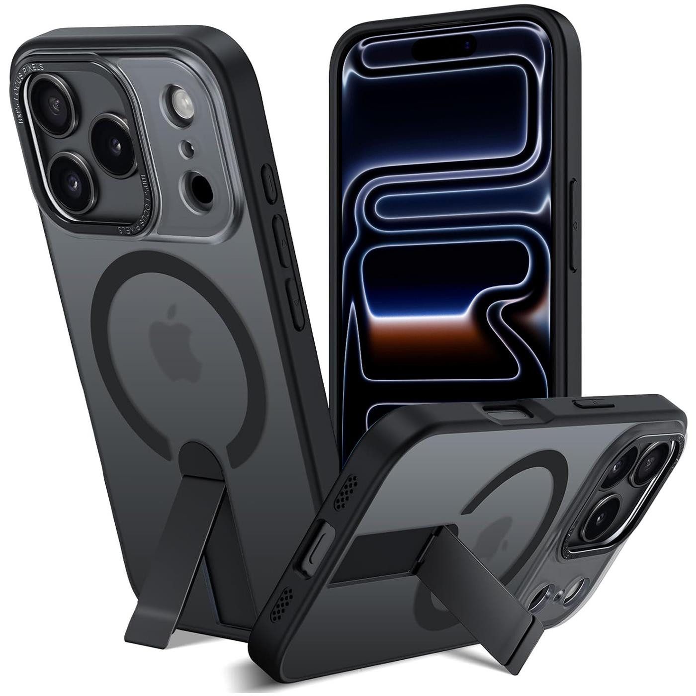 CoolGadget Handyhülle Kickstand Hybrid Hülle für iPhone 17 Pro Max 6,9 Zoll, Schutzhülle Militärschutz Ständer kompatibel mit MagSafe Magnetring