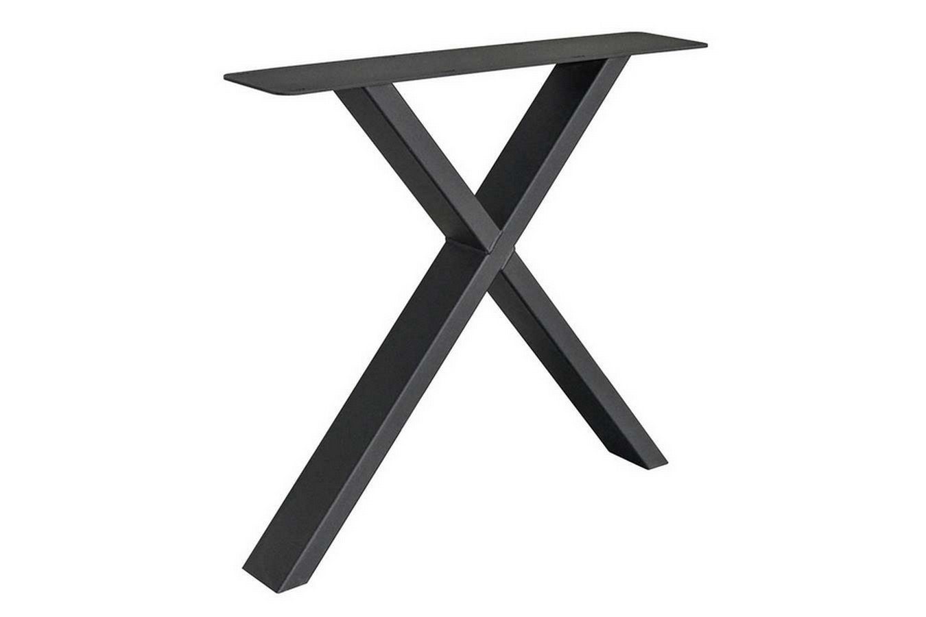 Tischbein Tischgestell X Metall schwarz 2er Set