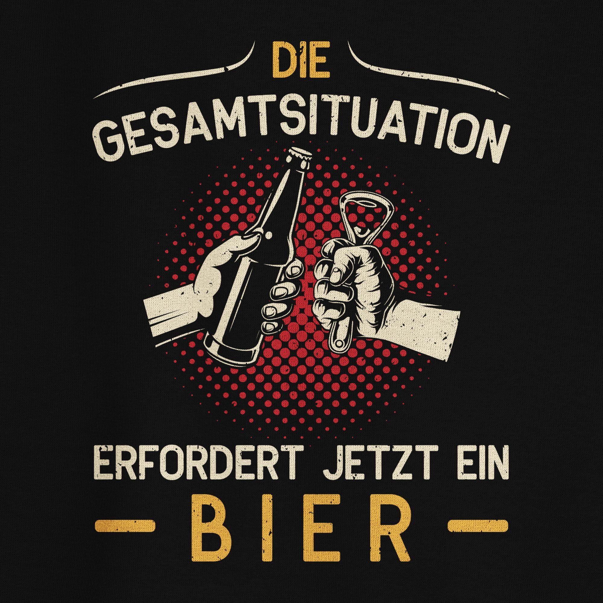 Shirtracer Sweatshirt Die Gesamtsituation Bierfreunde Party (1-tlg) Schwarz - erfordert ein Alkohol Va & Geschenk Herren 2 jetzt Bier