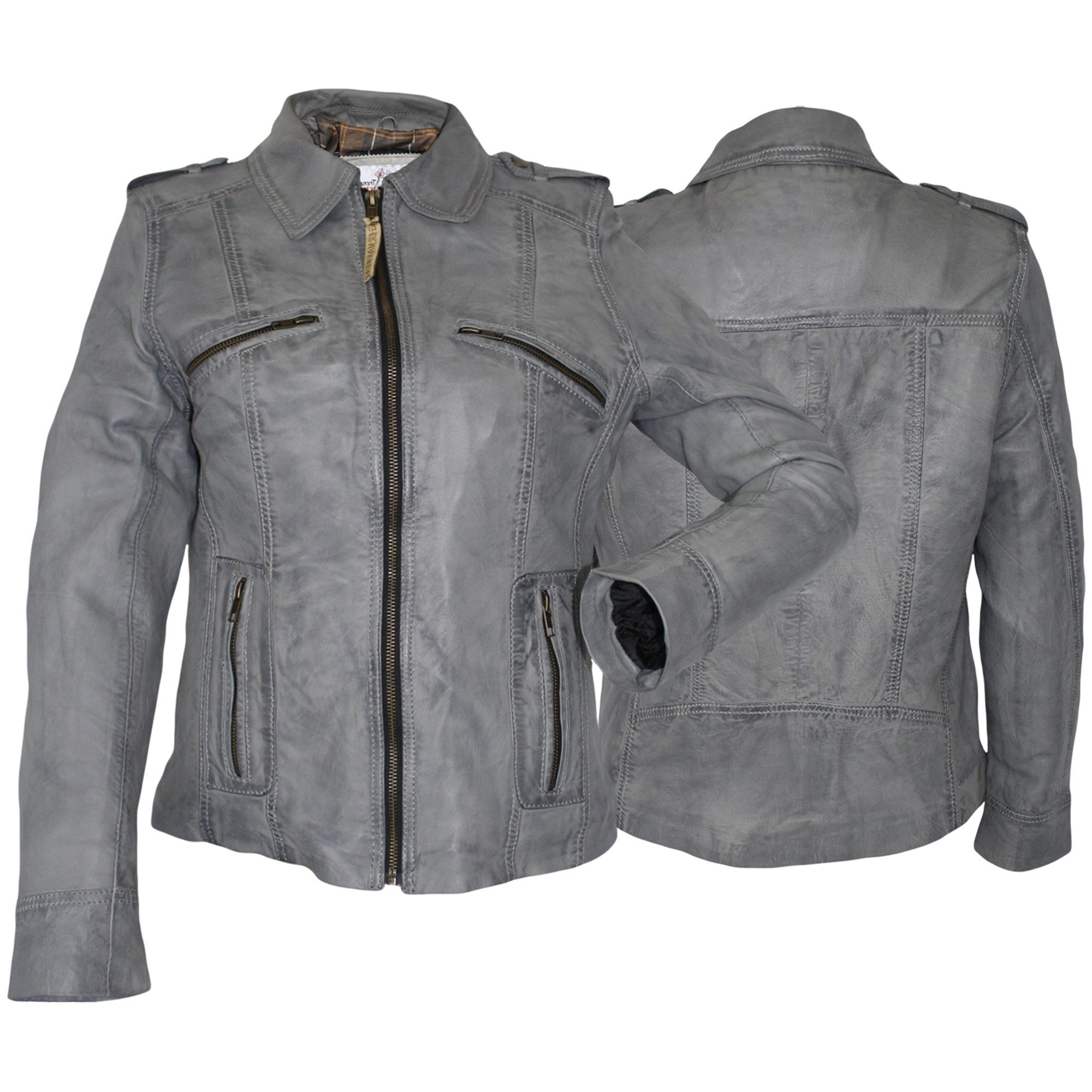 German Wear Lederjacke Trend 415J grau günstig online kaufen