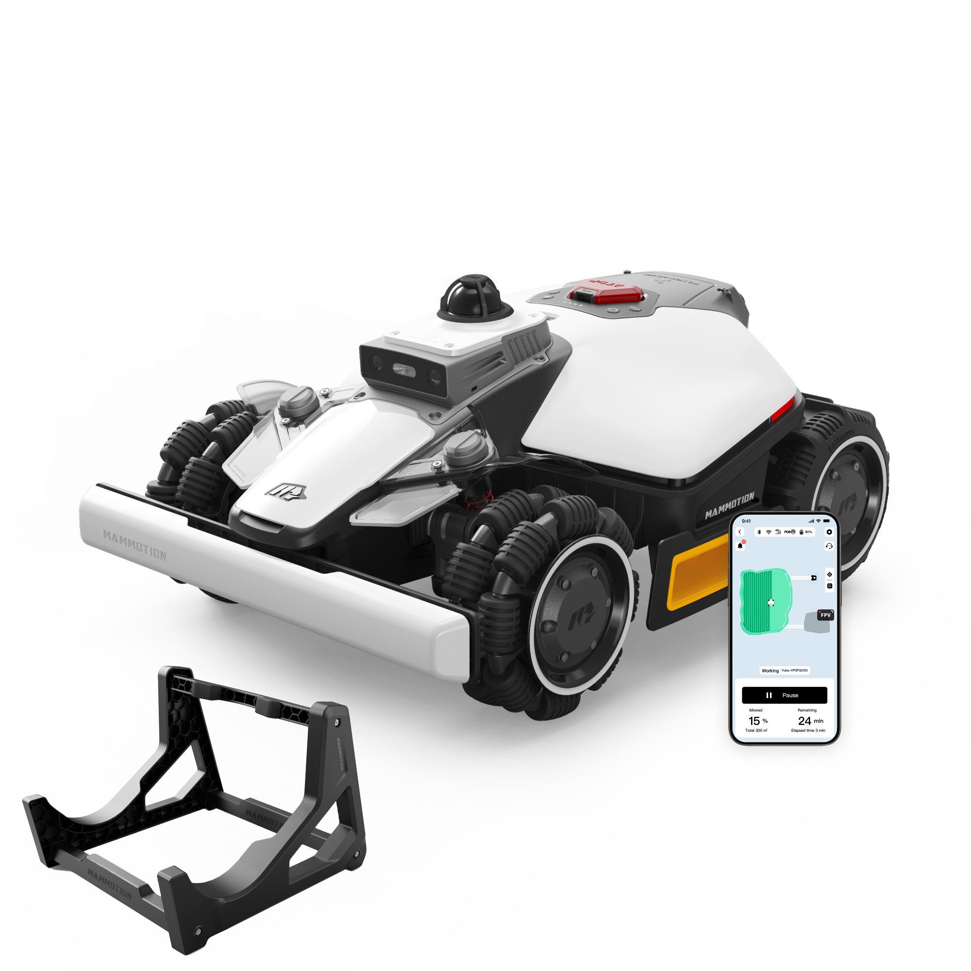 Mammotion Rasenmähroboter LUBA Mini 2 AWD Mähroboter ohne Begrenzungsdraht, bis 1500 m² Rasenfläche, (mit Waschständer, 360° LiDAR + KI-Vision), Randmähen, DropMow, Auto-Kartierung, 80% Steigung, 4G Moudel, APP