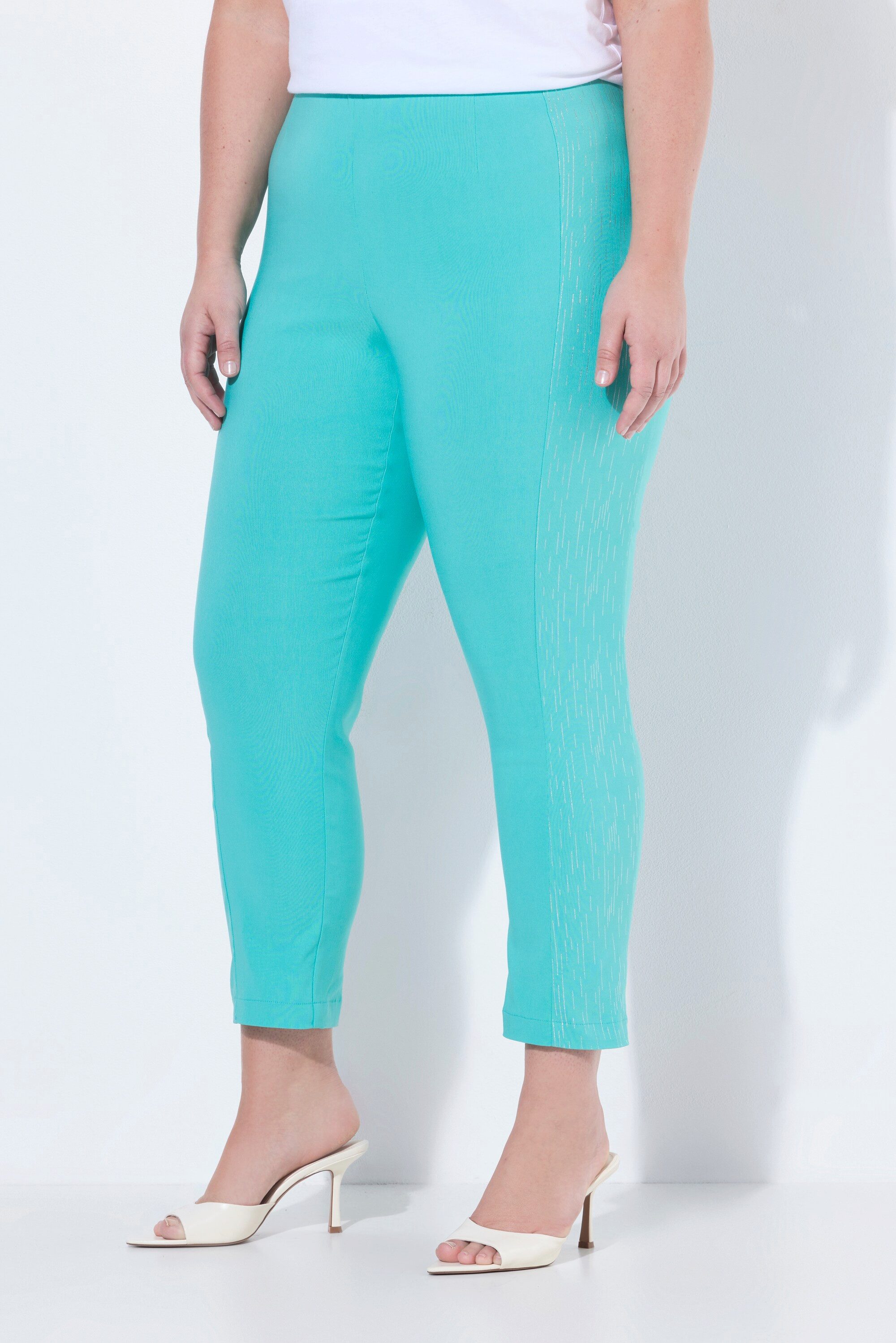 MIAMODA Schlupfhose Bengalin-Hose elastischer Slim Fit Metallic-Druck