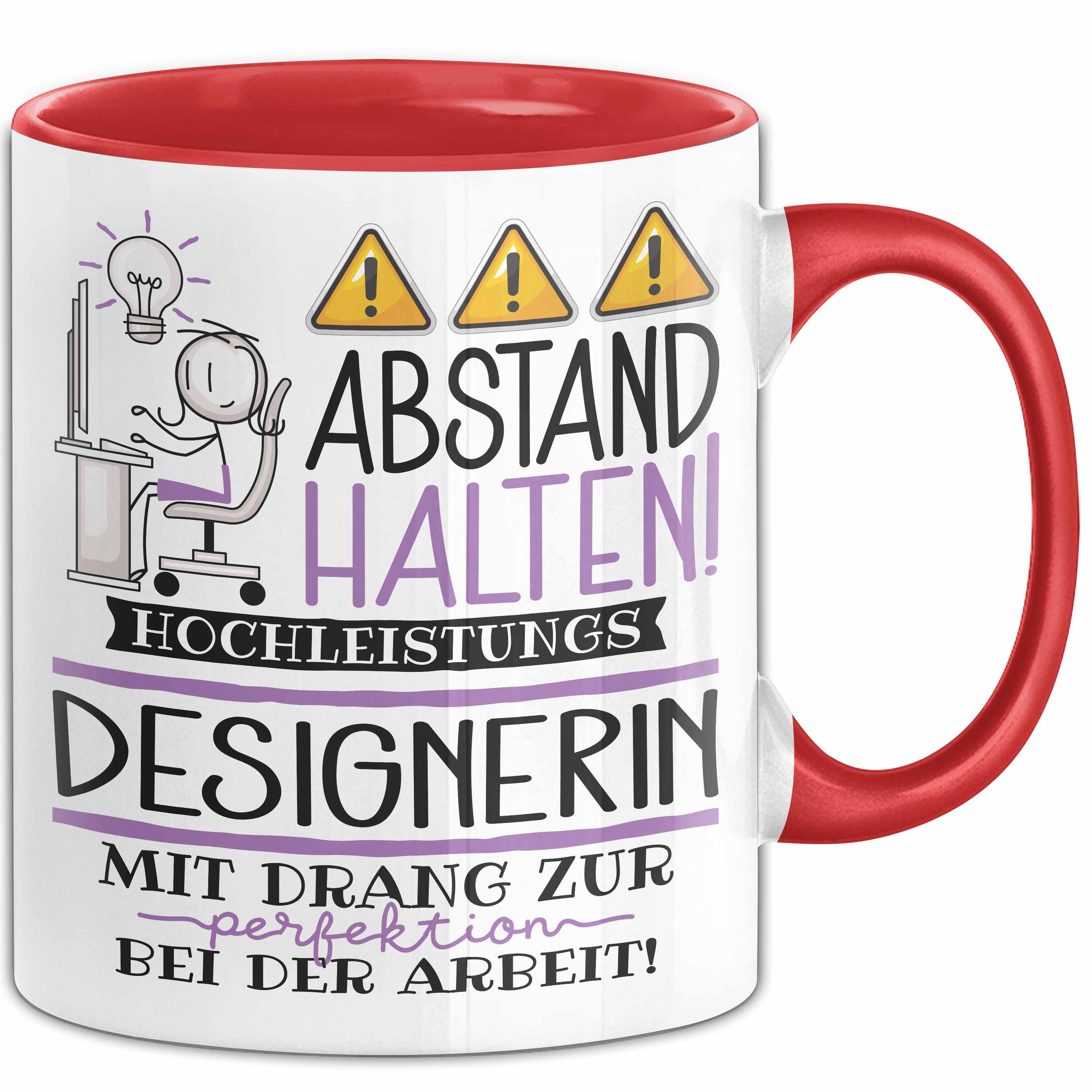 Trendation Tasse Designerin Tasse Geschenk Lustig Abstand Halten Hochleistungs-Design