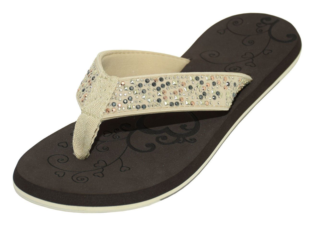 MADSea Midnight Badepantolette Zehentrenner Flip Flop mit Strass günstig online kaufen