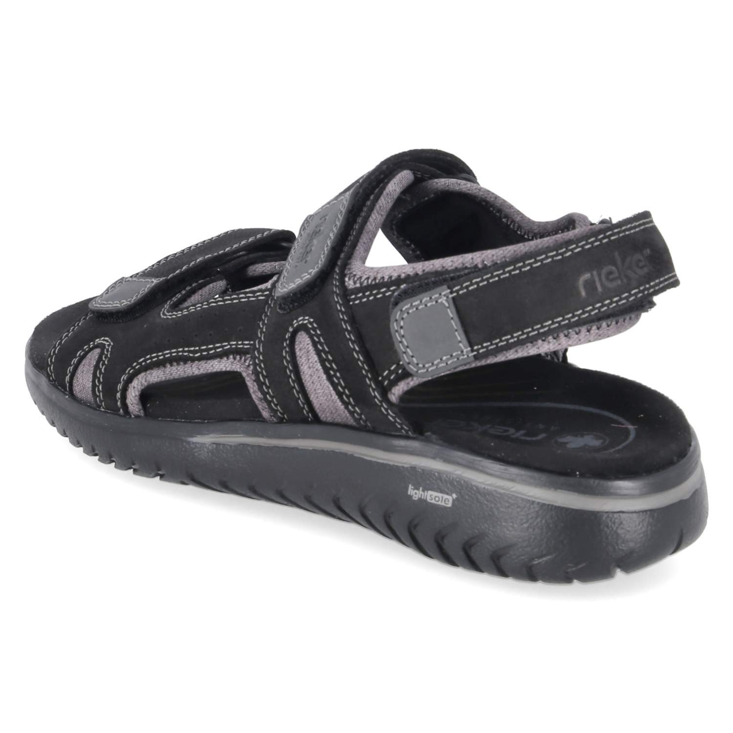 Rieker Rieker 26450-00 Herren Leder & Textil black Sandalette