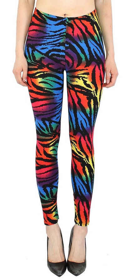 dy_mode Leggings Damen Leggings Tiger Muster Animal Print Fitnesshose Zebra Leggins mit elastischem Bund