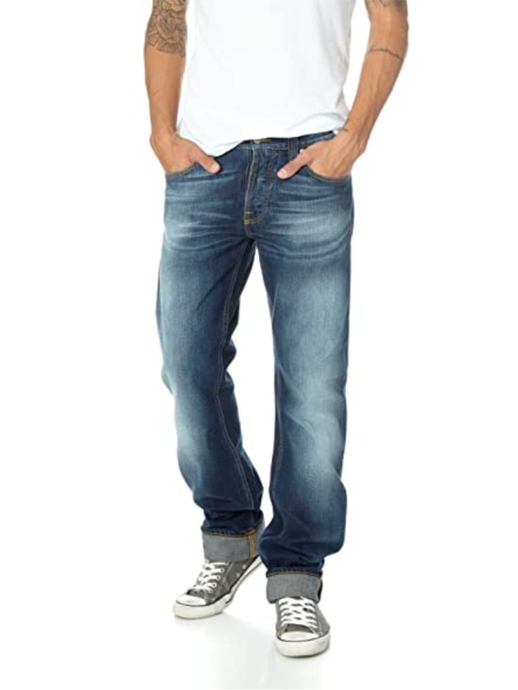 Nudie Jeans Regular-fit-Jeans Herren Bio Baumwolle Hose - Average Joe Blue  Shades