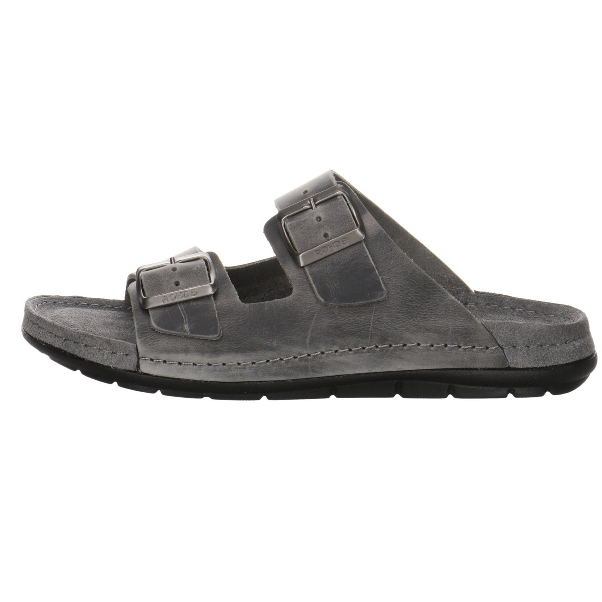 Hausschuhe Anthrazit Pantolette Herren Rohde Pantolette Slipper Fettleder