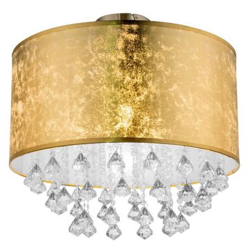 etc-shop LED Deckenleuchte, Leuchtmittel inklusive, Warmweiß, Kristall Deckenleuchte gold Esszimmer LED Deckenlampe