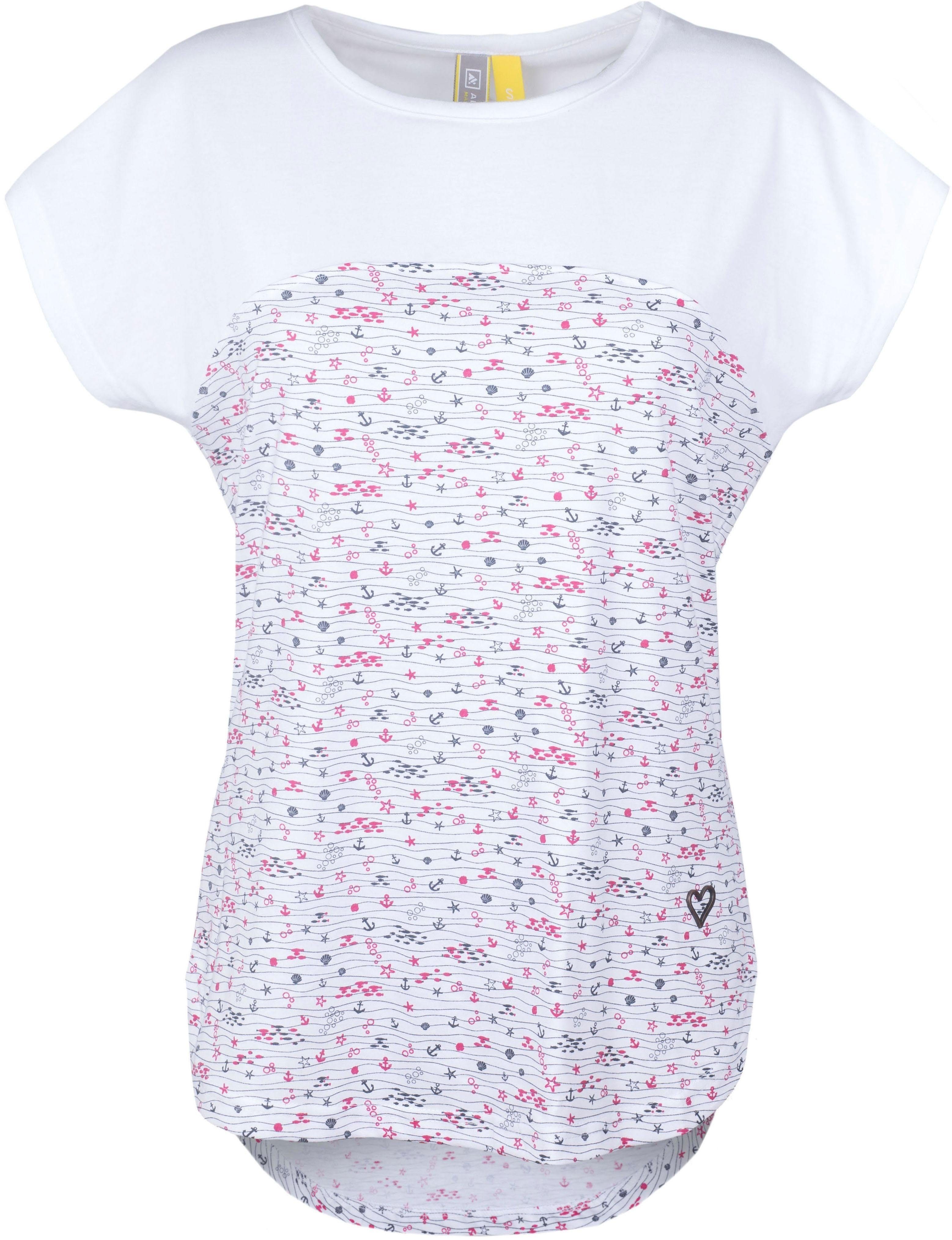 trendy mit print Kickin Alife Musterprints weiß Longshirt T-Shirt Streifen-oder &