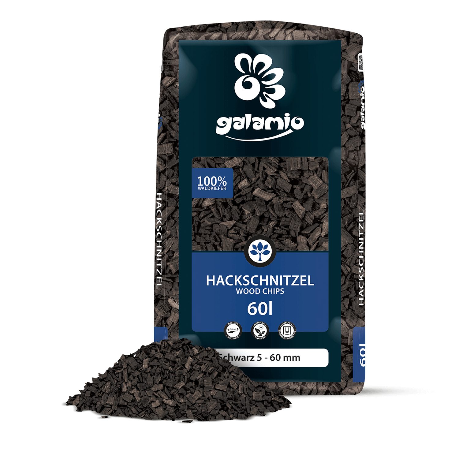GALAMIO Holzhäcksel Schwarz, (Paket, 1-St)