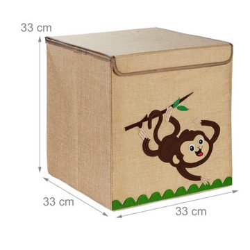 relaxdays Aufbewahrungsbox Aufbewahrungsbox für Kinder, Affe