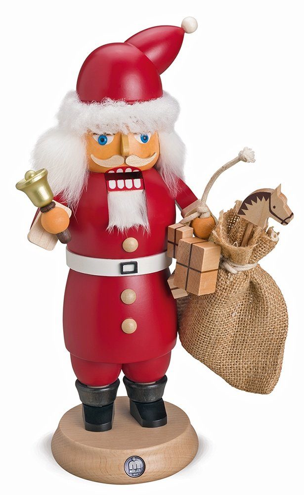 Müller Kleinkunst GmbH Seiffen Nussknacker RauchKnacker® Weihnachtsmann m.Glocke u.Geschenkesack, Nussnknacker und Räuchermann in einem