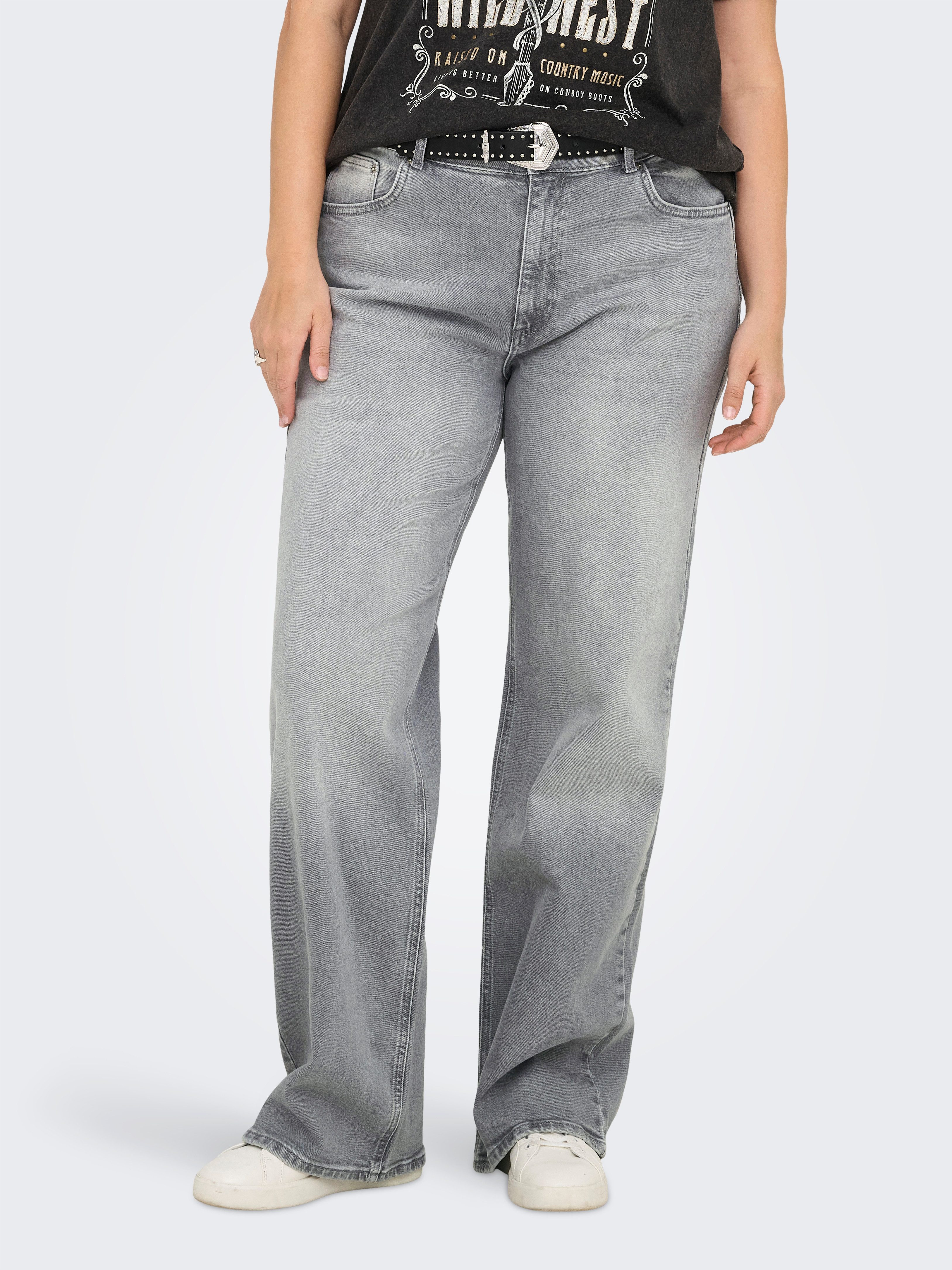 ONLY CARMAKOMA Weite Jeans CARJUICY HW WIDE LEG REA707 DNM Baumwollmischung, High Waist