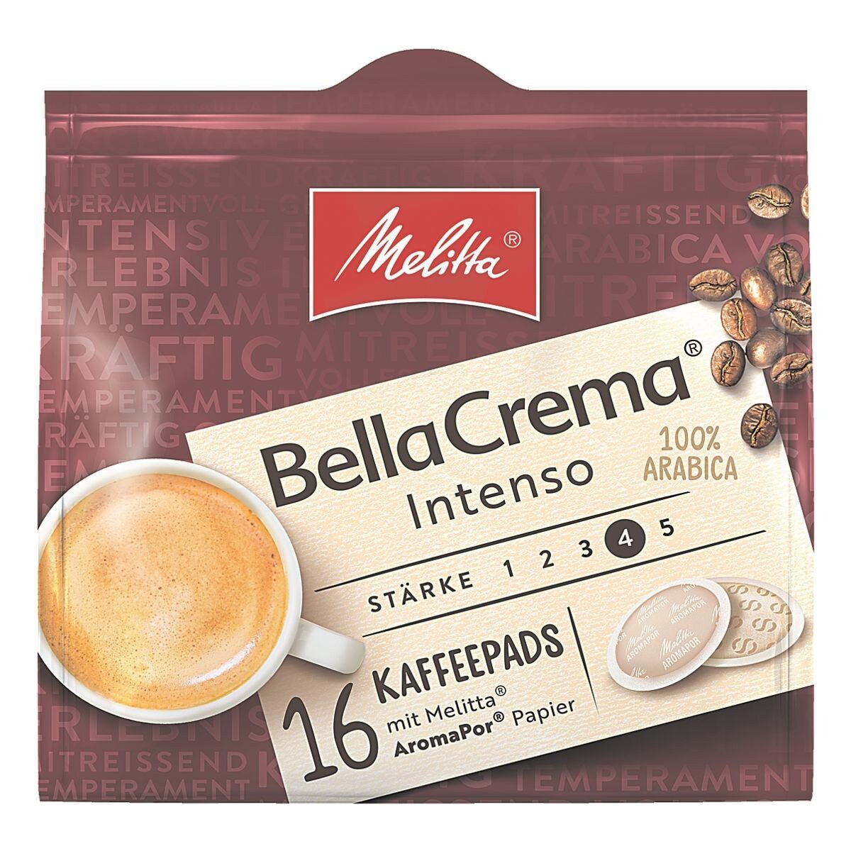 Melitta Kaffee Bella Crema Intenso, 16 Pads