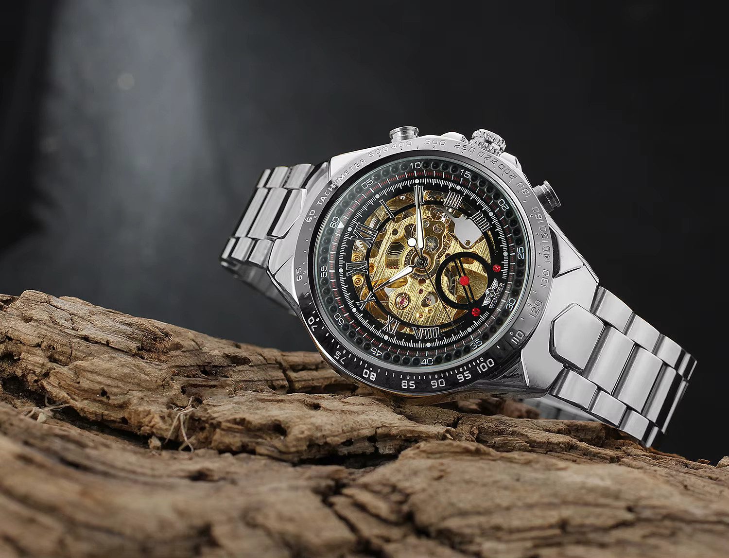 Rötting Design Automatikuhr Herrenuhr Armbanduhr Edelstahl schwarz goldfarb günstig online kaufen