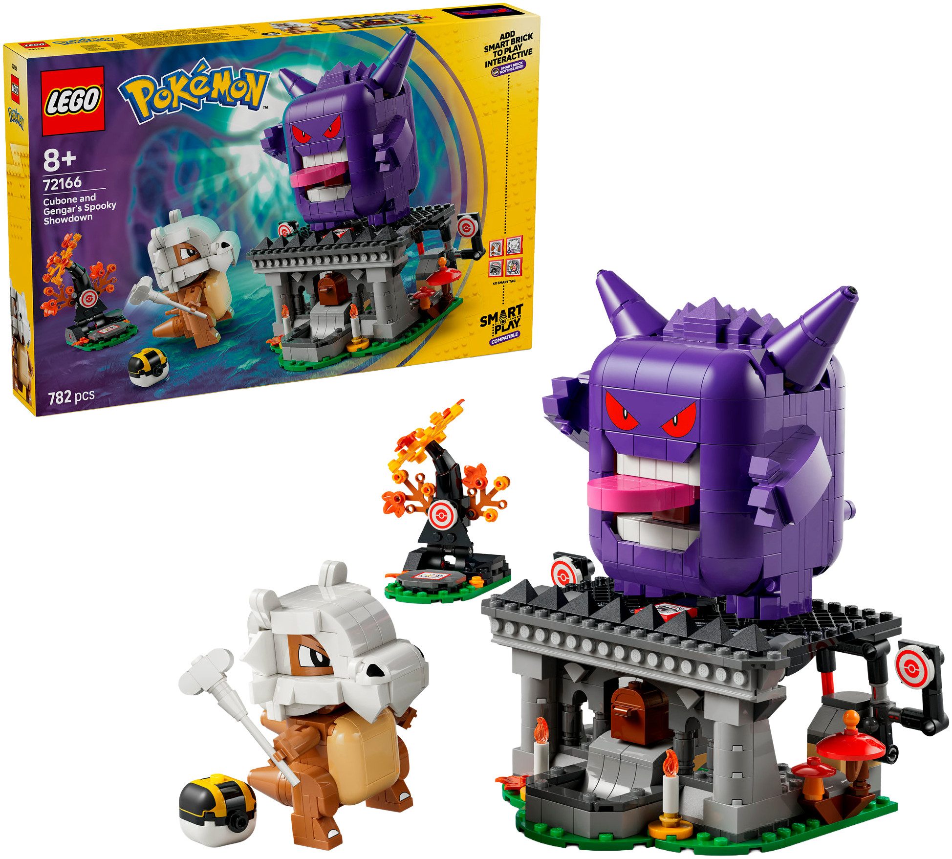LEGO® SMART Play™ Tragossos und Gengars Gruselduell (72166), LEGO Pokémon Konstruktionsspielsteine, (782 St), Mit SMART Brick kombatibel (nicht enthalten)