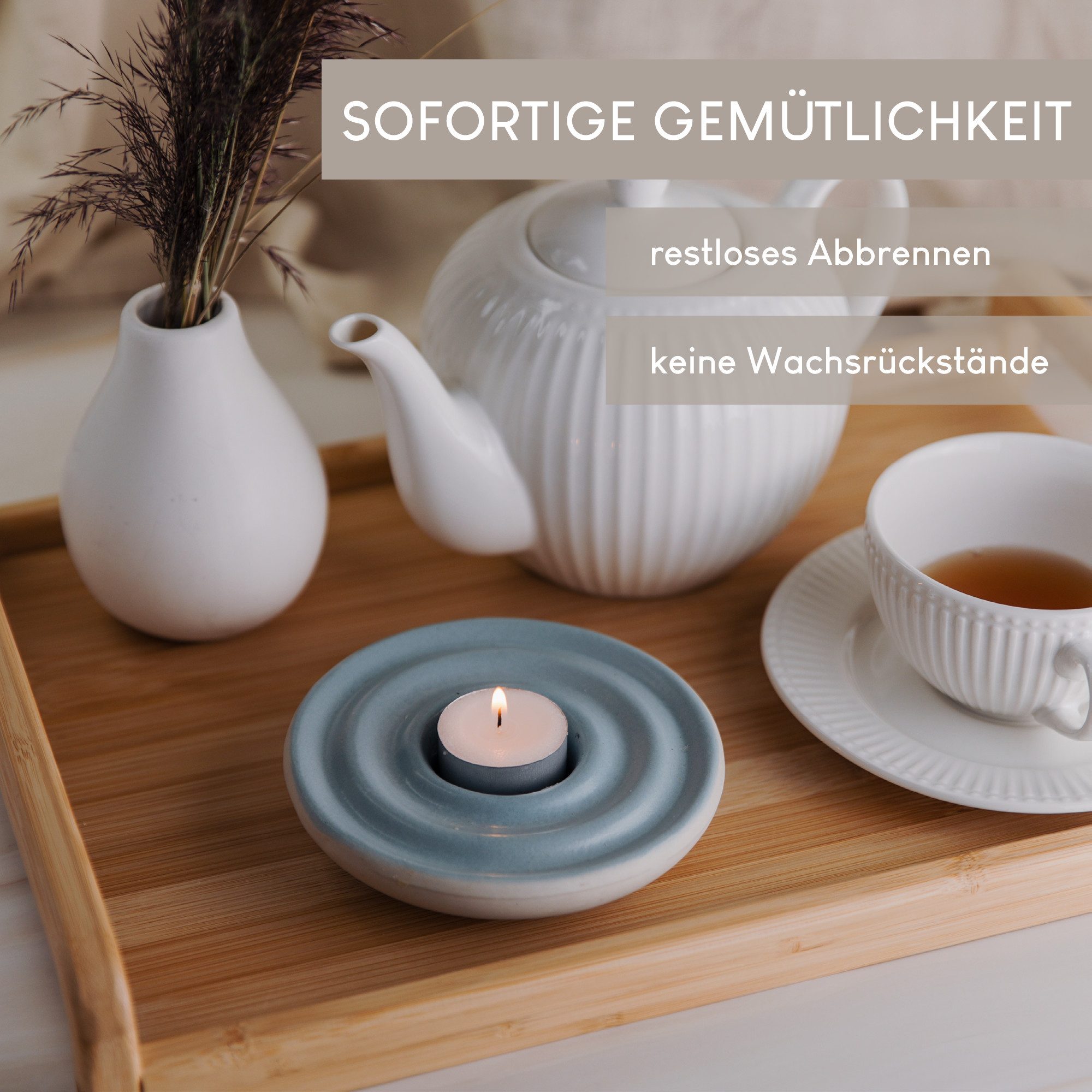 Candelo Teelicht 100 XXL Teelichter mit 8 Stunden langer Brenndauer-Großpackung (100-tlg), in Aluminium Hülle geruchsneutral in Weiß - Universal Alu Teelichter – Bild 5 von 5