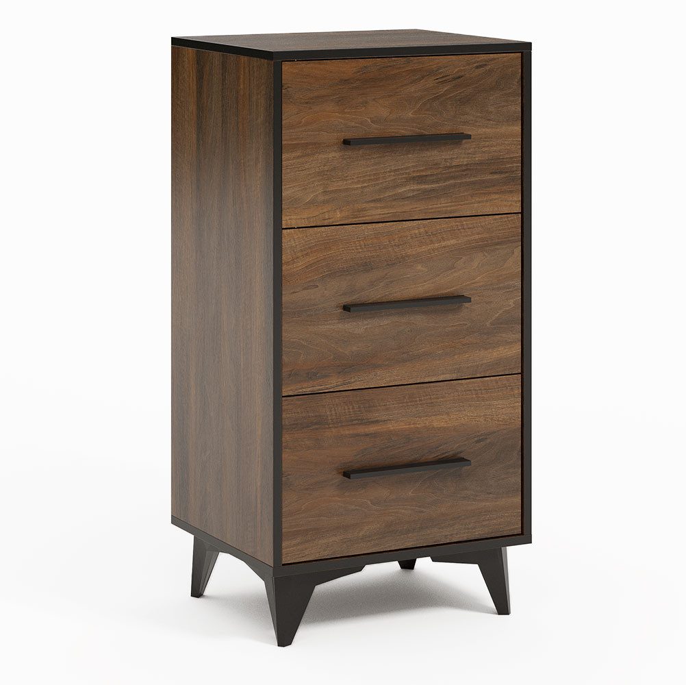 Feldmann-Wohnen Kommode Frida (mit Schubladen, 1 St., moderne Optik, mit Schubladen), 47cm Shirin Walnuss schwarz