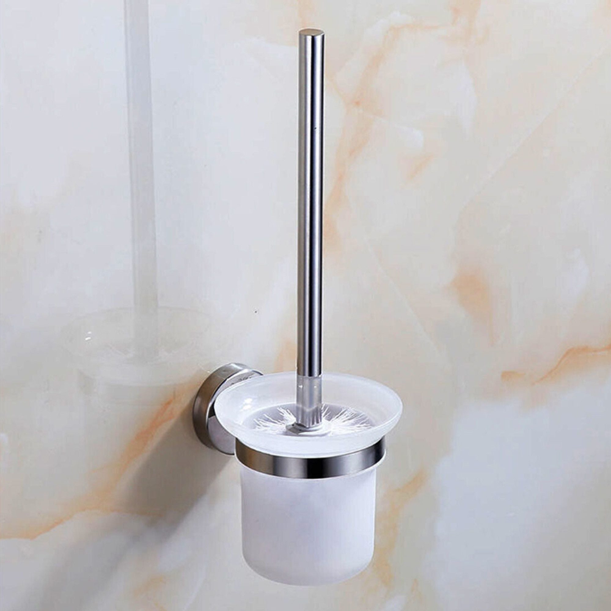 ibettertec WC-Komplettset Toilettenbürste, WC-Bürste, Ersatz-Toilettenbürste, keine Bohr- oder Schraubarbeiten nötig, Freistehende Bodenmontage, (Einzelprodukt, kein Set 1-St. Einzelartikel, kein Mehrteiliges Set), rostfreier Edelstahl, glänzende Oberfläche