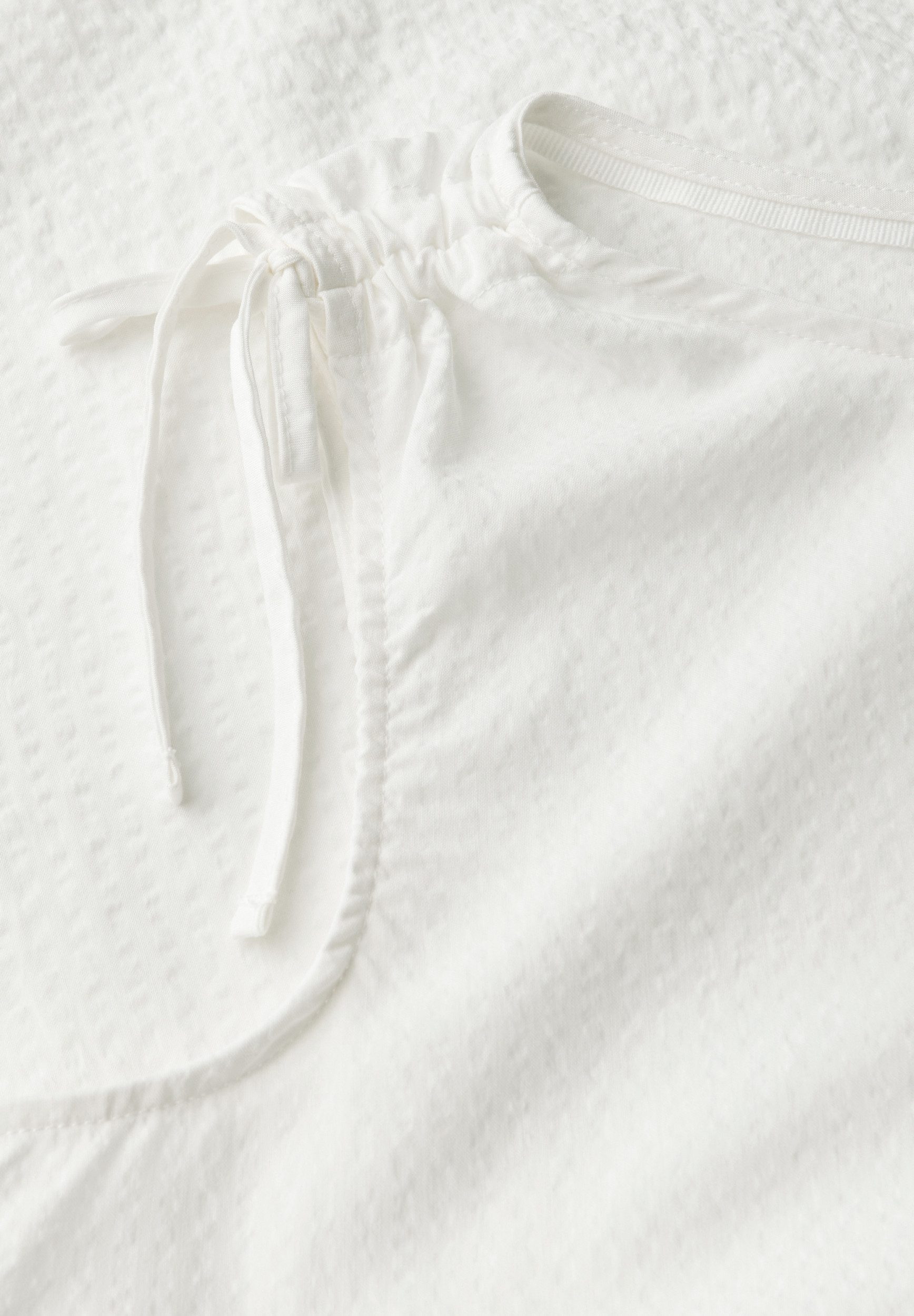 STREET ONE Kurzarmbluse - Seersucker Blusentop Damen – Kurzarmbluse ärmello günstig online kaufen