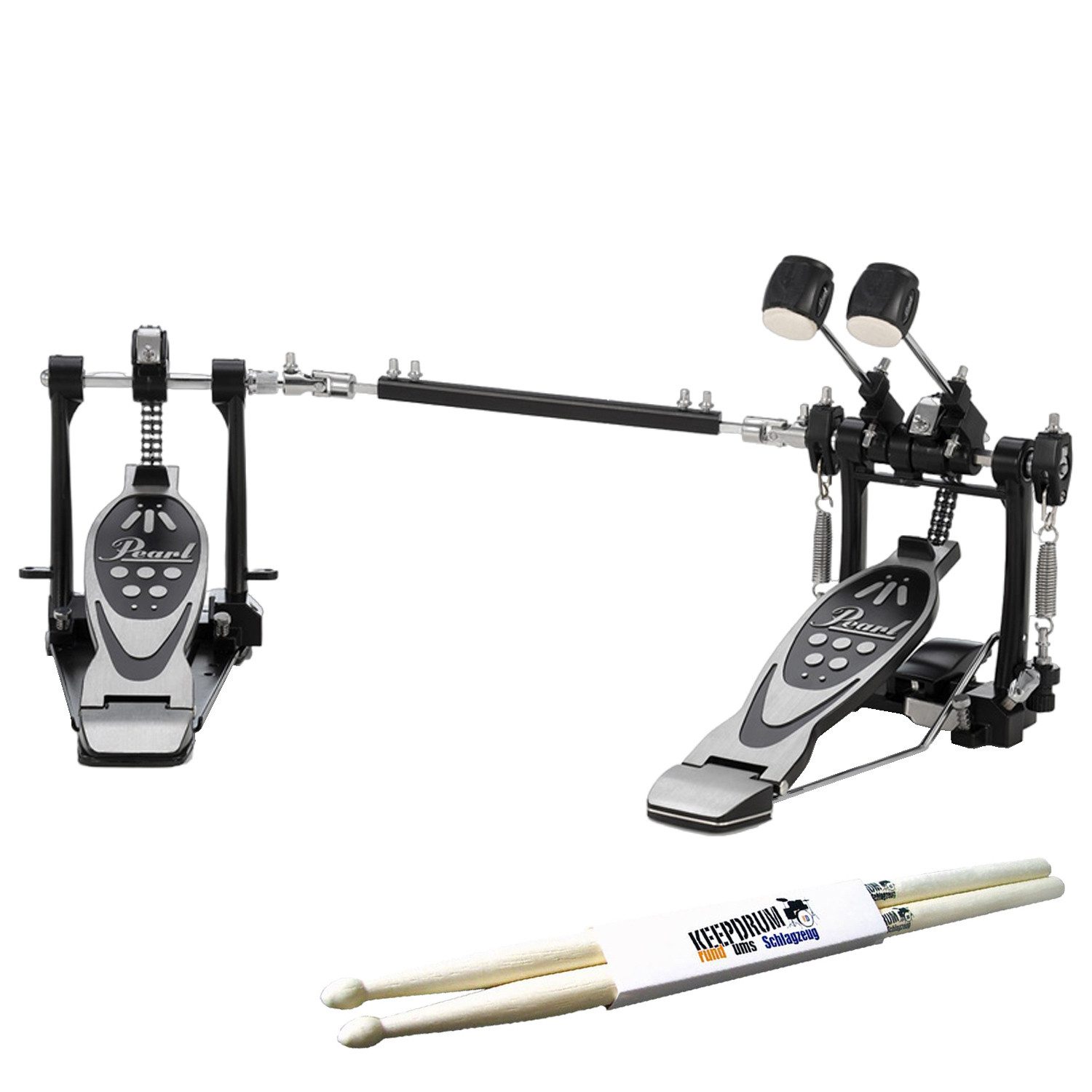 Pearl Drums Schlagzeug Pearl Fußmaschine P-532 Double Bass mit Schlagzeugstöcken,Schlagzeug, Fußmaschine, Schlagzeugstöcke, Fußmaschine