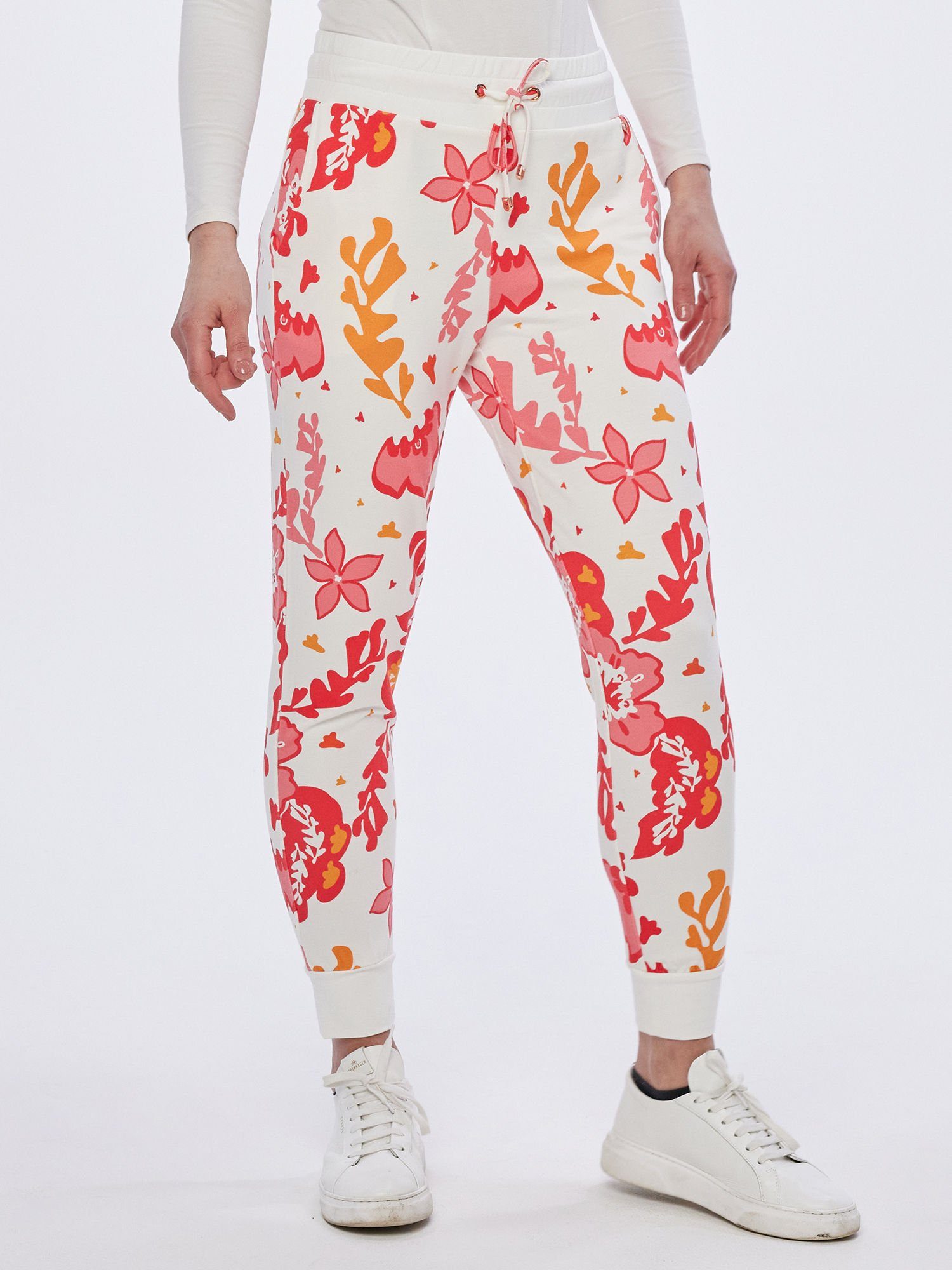 MONACO blue Jogger Pants mit Blüten-Motiv günstig online kaufen