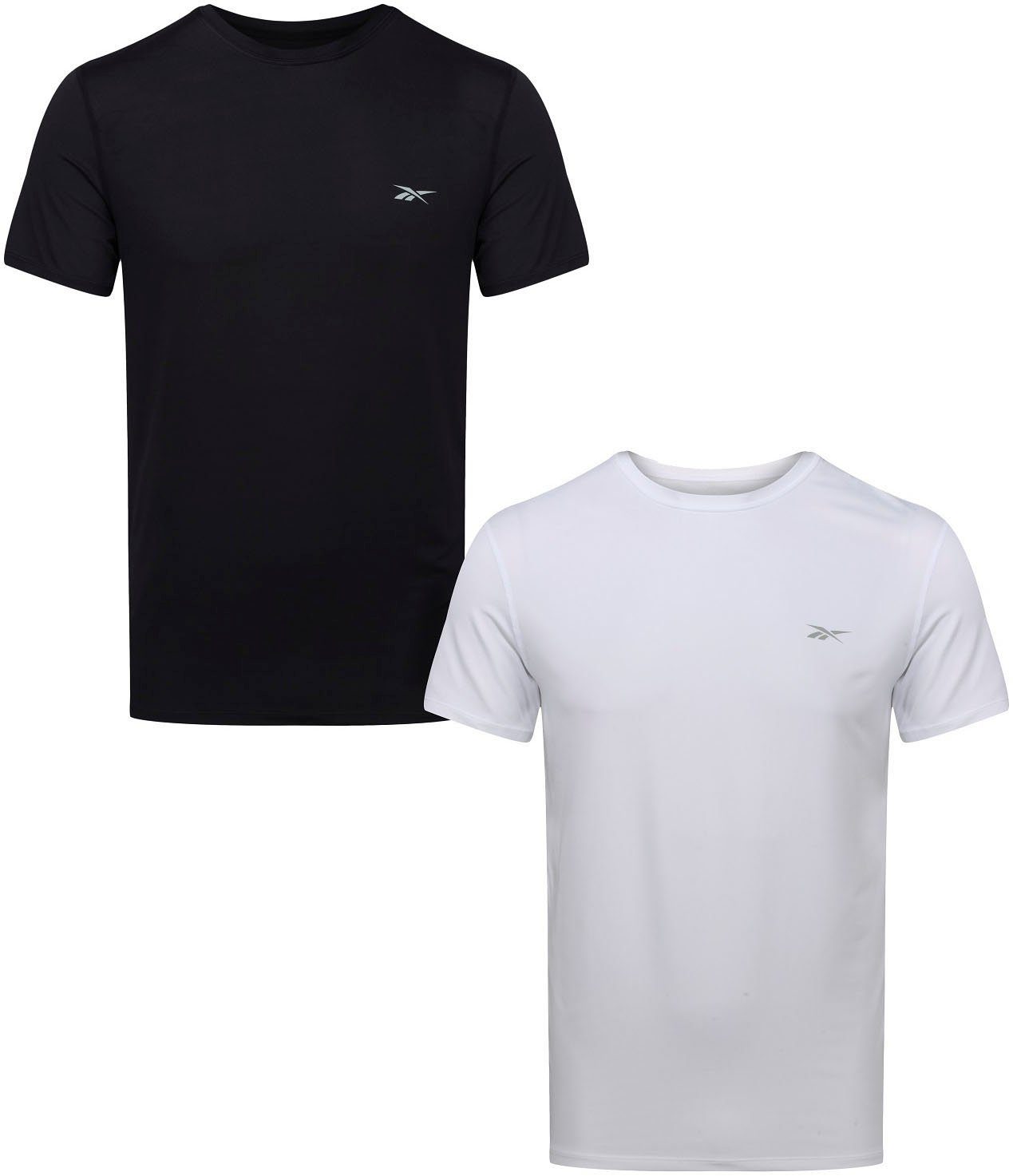 Reebok Unterhemd "Clancy" (2er Pack) Kurzarm, mit Logo, basic, atmungsaktiv, bequem, Rundhalsausschnitt