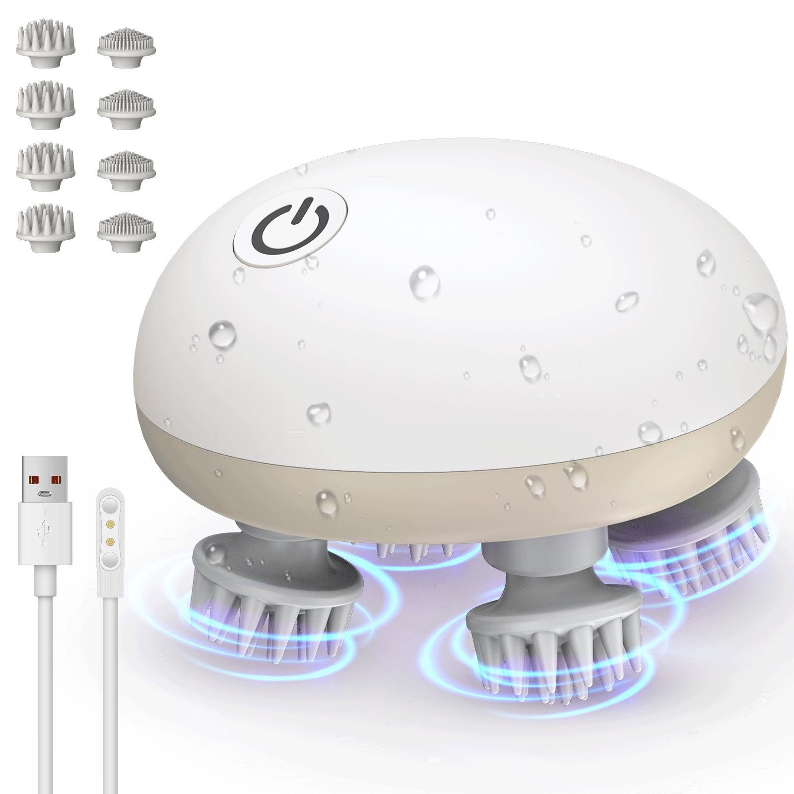 AIBISTAR Massagegerät Massagegerät für Kopfmassage, 5 Modi,IPX7,für Haustier-Massage, Set, 1 Hauptgerät, 8 Zubehörteile, 1 USB-Kabel, 4 Massagetürme, 5 Modi, für Hunde- und Katzenmassage