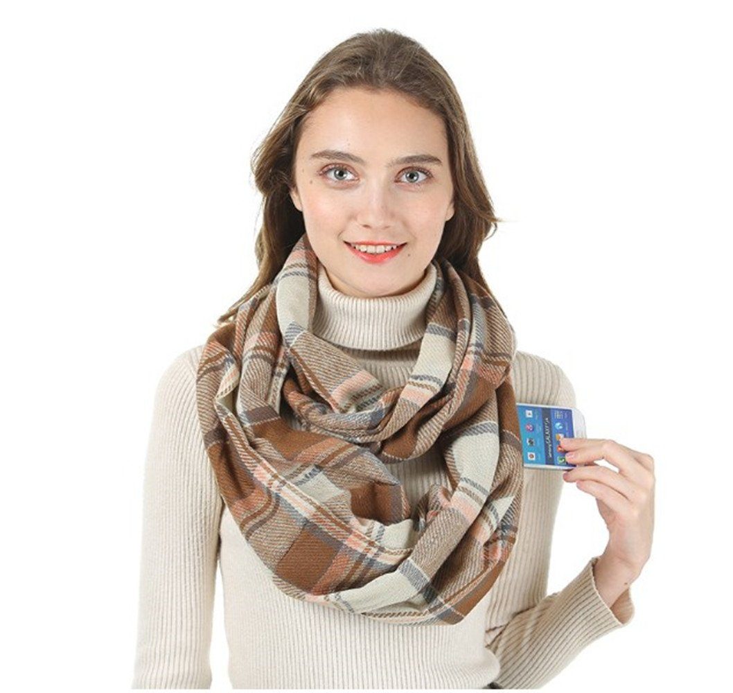 Geschenk für Loop, XDeer Frauen Schal Schal Karo,Winter Schal,kuschelweich Halstuch Damen in Damen Farben brown verschiedenen