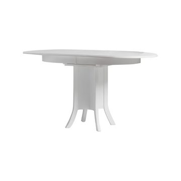 JVmoebel Essgruppe Esszimmertisch Ausziehbar Esstisch Holz Holztisch Tisch Weiß Essecke, (3-tlg., 1x Esstisch + 2x Stühle), Made in Europa