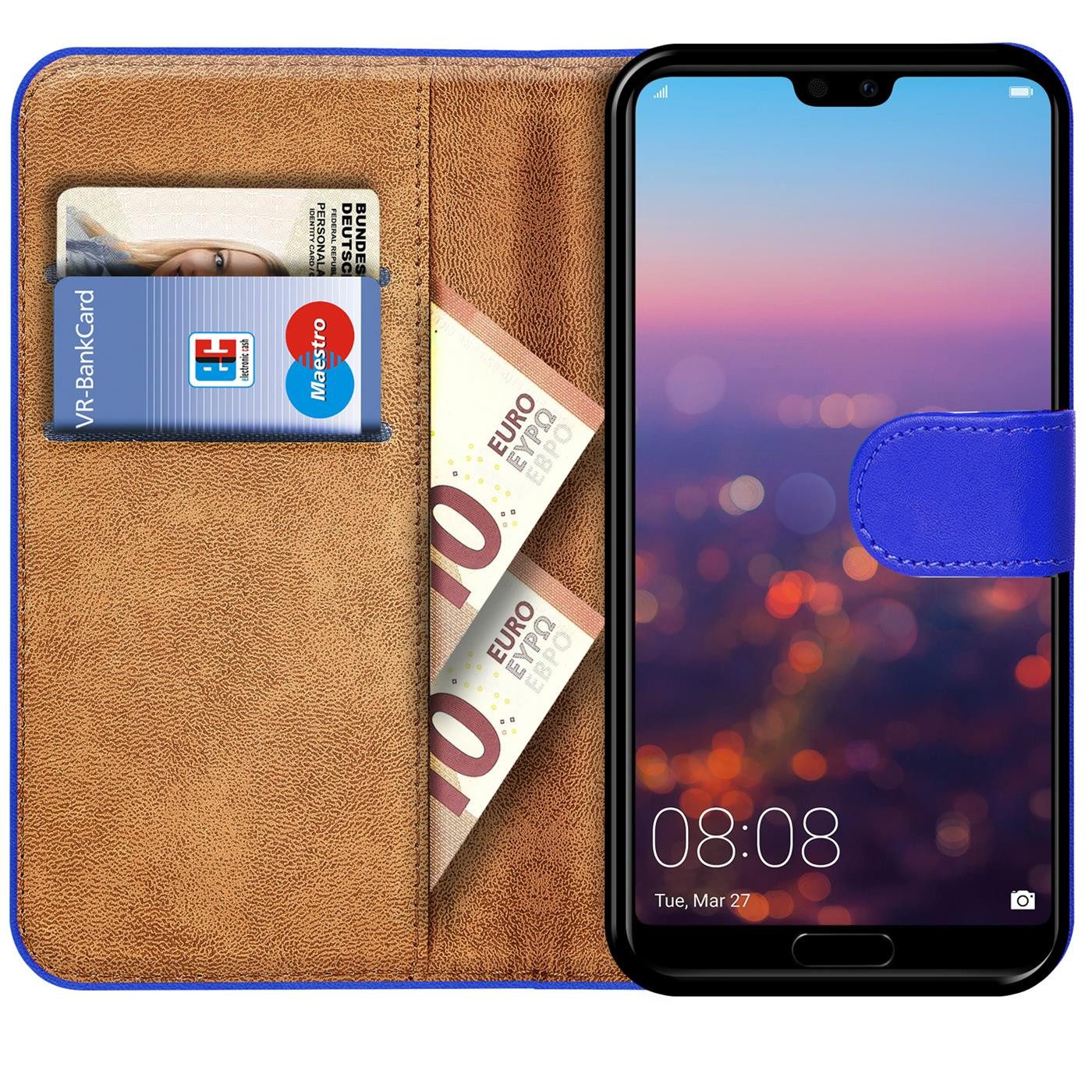 CoolGadget Handyhülle Book Case Handy Tasche für Huawei P20 Lite 5,8 Zoll, Hülle Klapphülle Flip Cover für P20 Lite Schutzhülle stoßfest