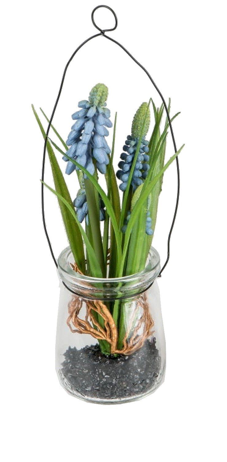 formano Kunstpflanze, Höhe blau im Kunstblume hängen, Dekomuskari formano, zum 16 cm Gläschen