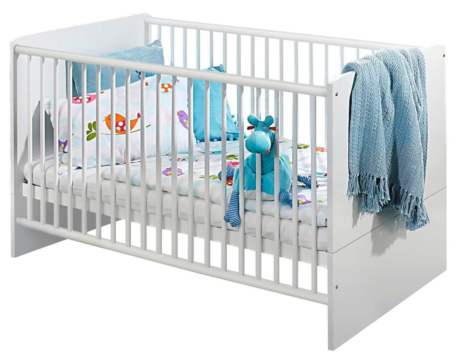 Babyzimmer-Komplettset (Set, + Schrank rauch Potsdam, Wickelkommode 2 3-St), trg. Bett +