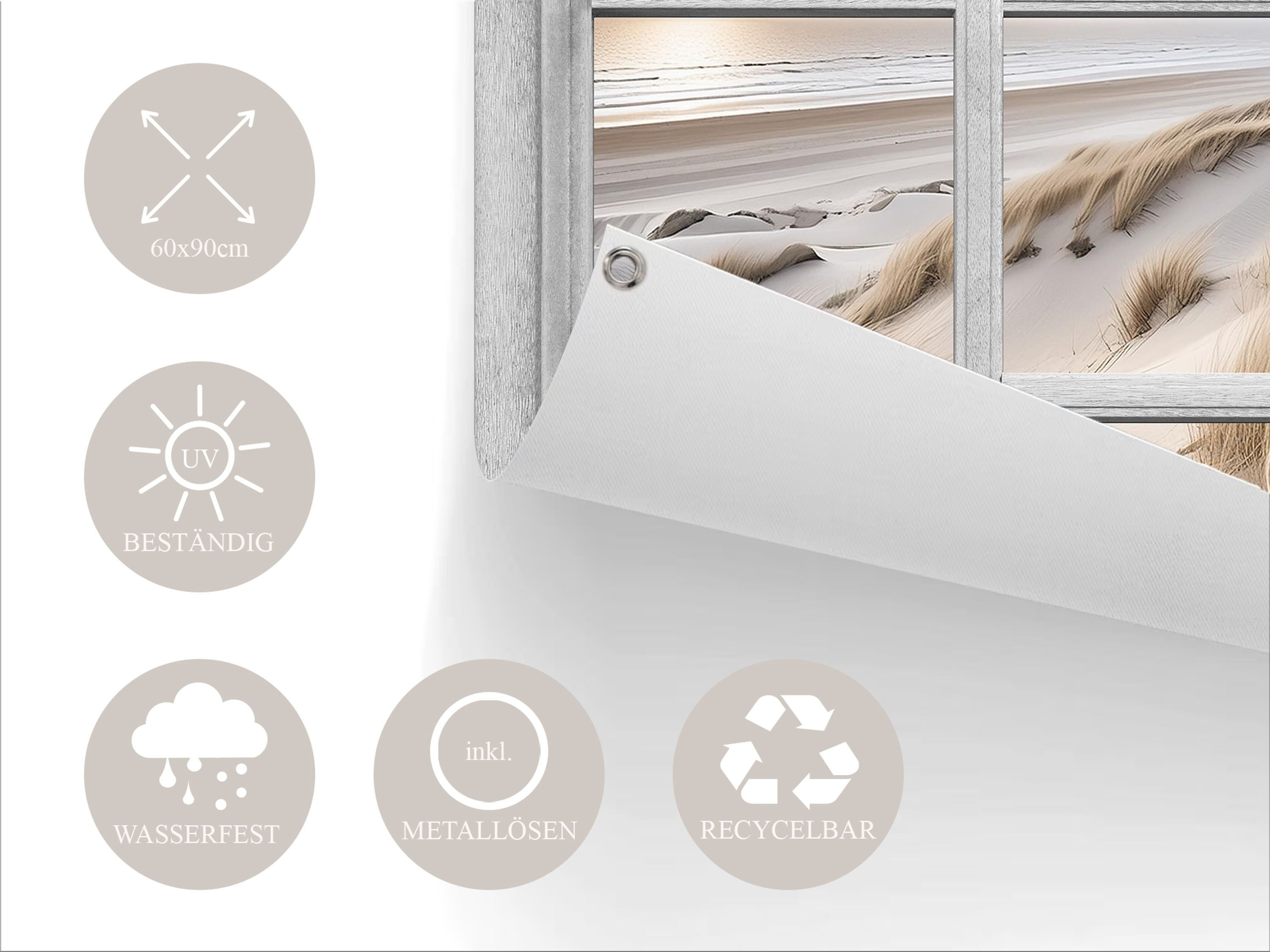 artissimo Poster Garten-Poster 60x90cm wetterfest Strand Dünen Outdoor-Deko günstig online kaufen
