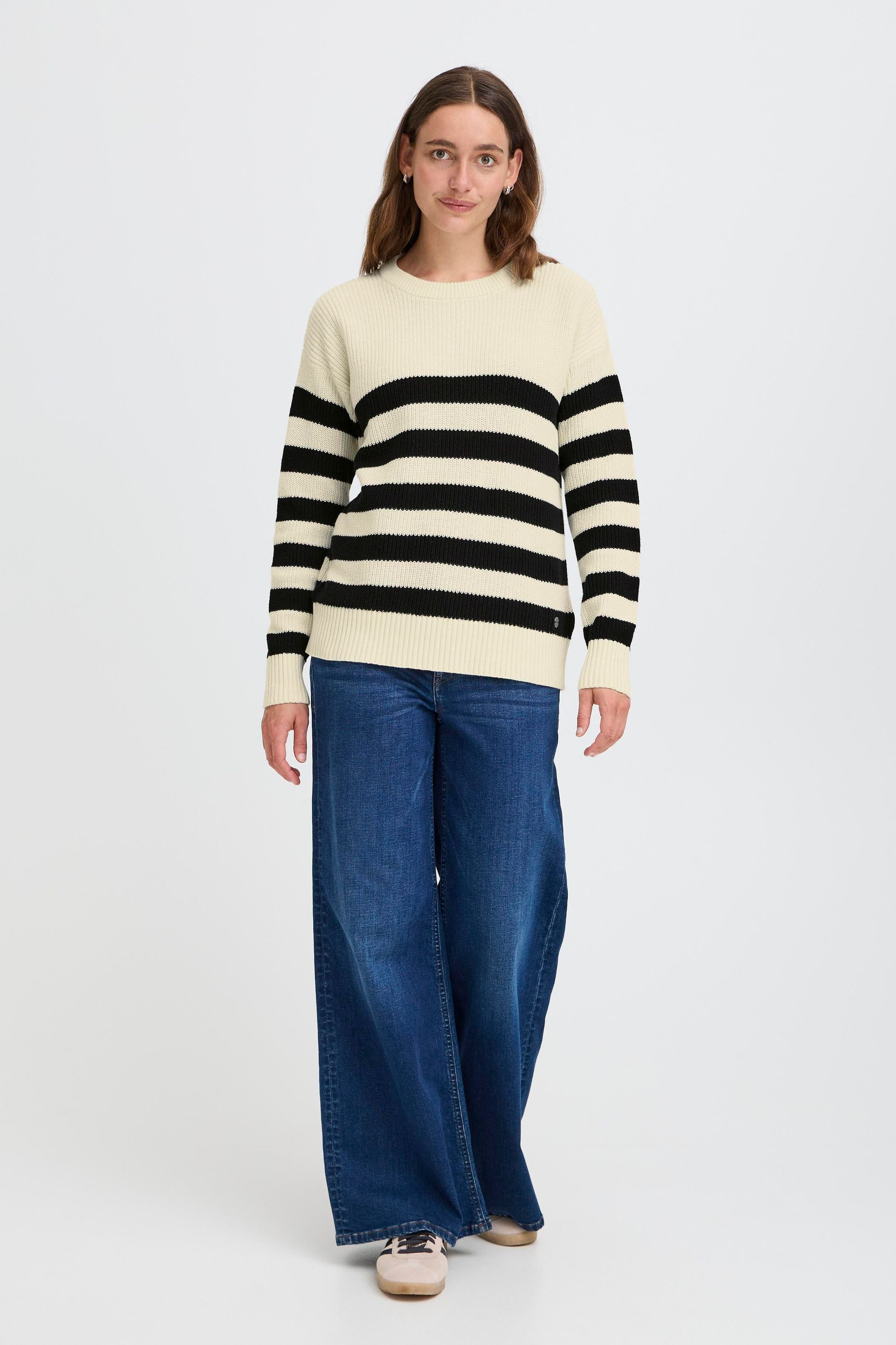 OXMO Strickpullover OXKavina Modischer Pullover mit Streifen