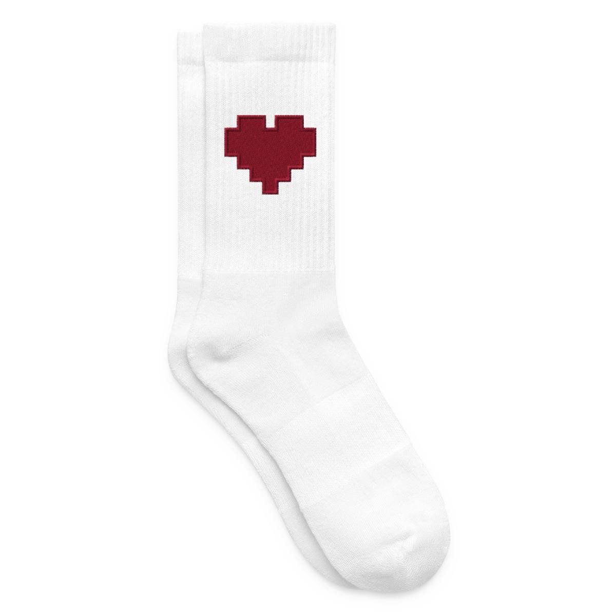 Spreadshirt Socken Rotes Pixel Herz Rotes Retro Gaming Tennissocken (1-Paar)
