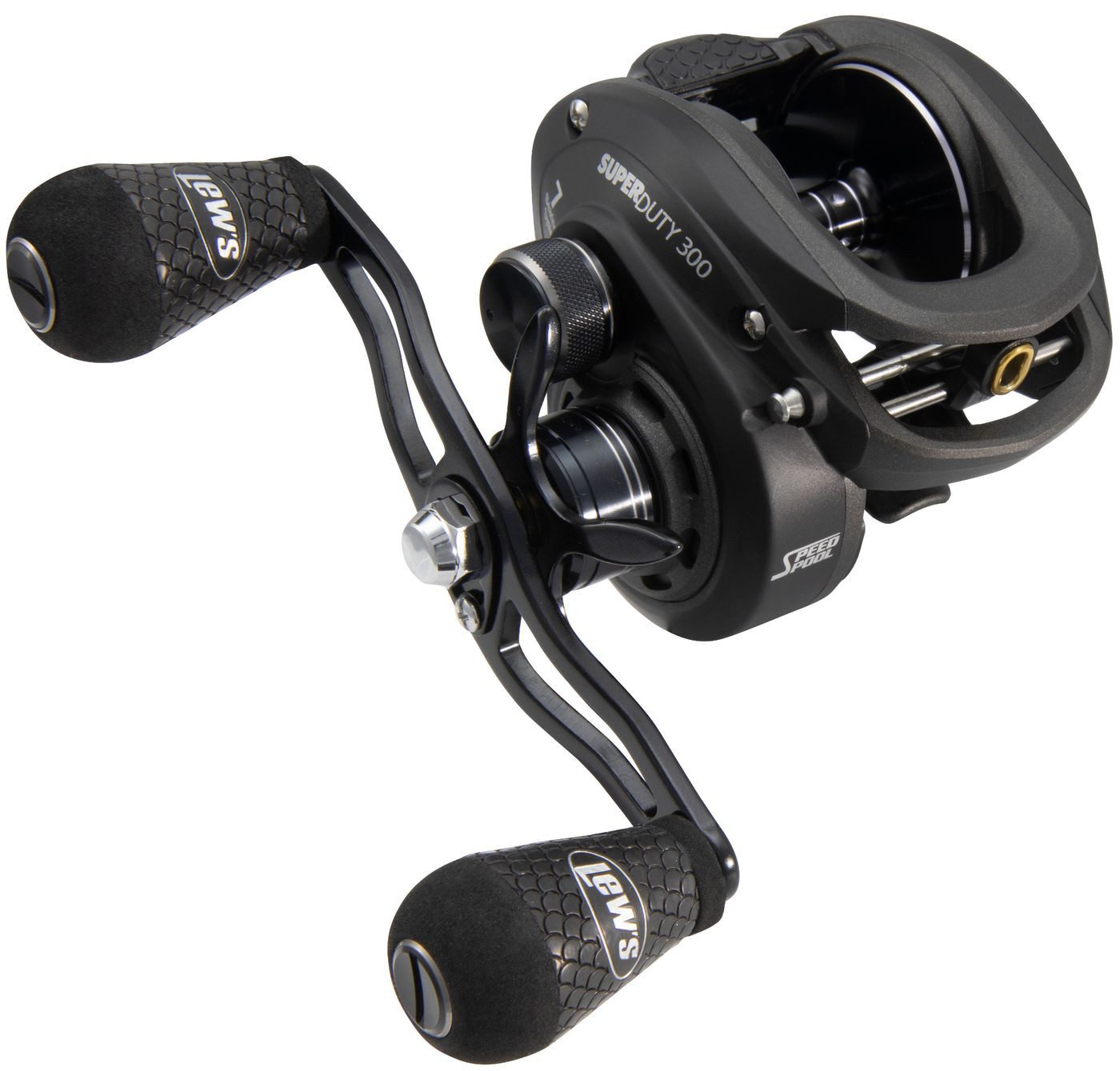 Lews Baitcastrolle Lews SUPER DUTY300 Baitcaster Multirolle Rechtshand Rolle)