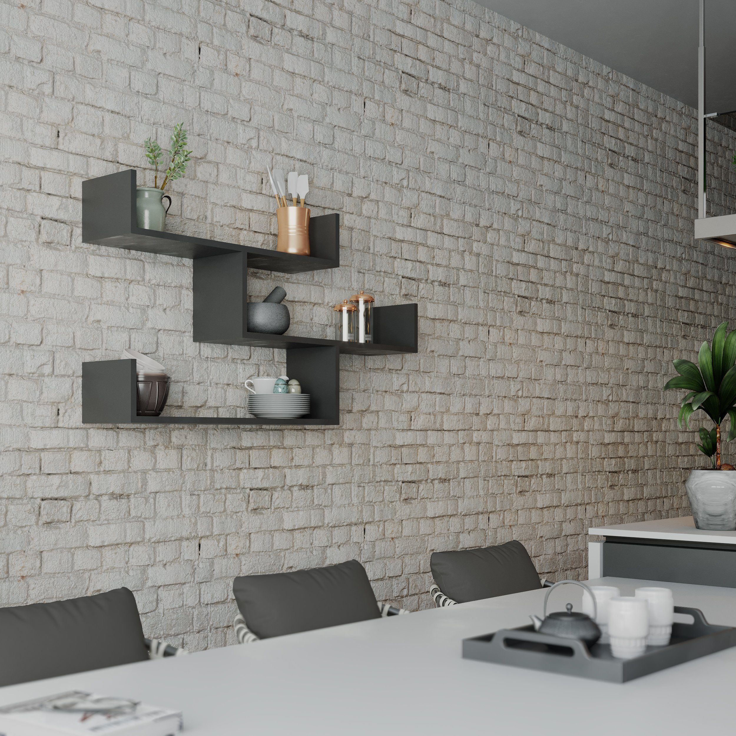 Decortie Bücherregal Tibet, Wandregal Modernes Bücherregal, 119 x 22 x 66,5 günstig online kaufen