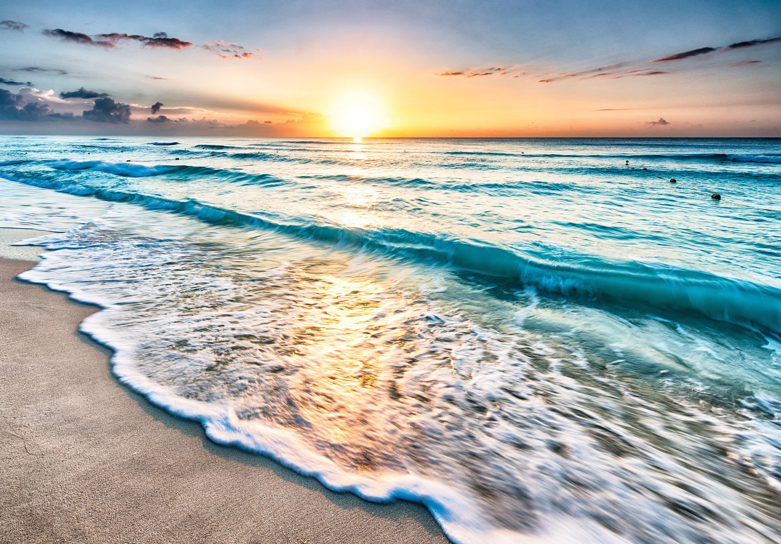 Wallarena Fototapete Strand Meer Sonne Landschaft Natur Vlies Tapete für Wohnzimmer oder Schlafzimmer Vliestapete Wandtapete Motivtapete, Glatt, Strand, Vliestapete inklusive Kleister