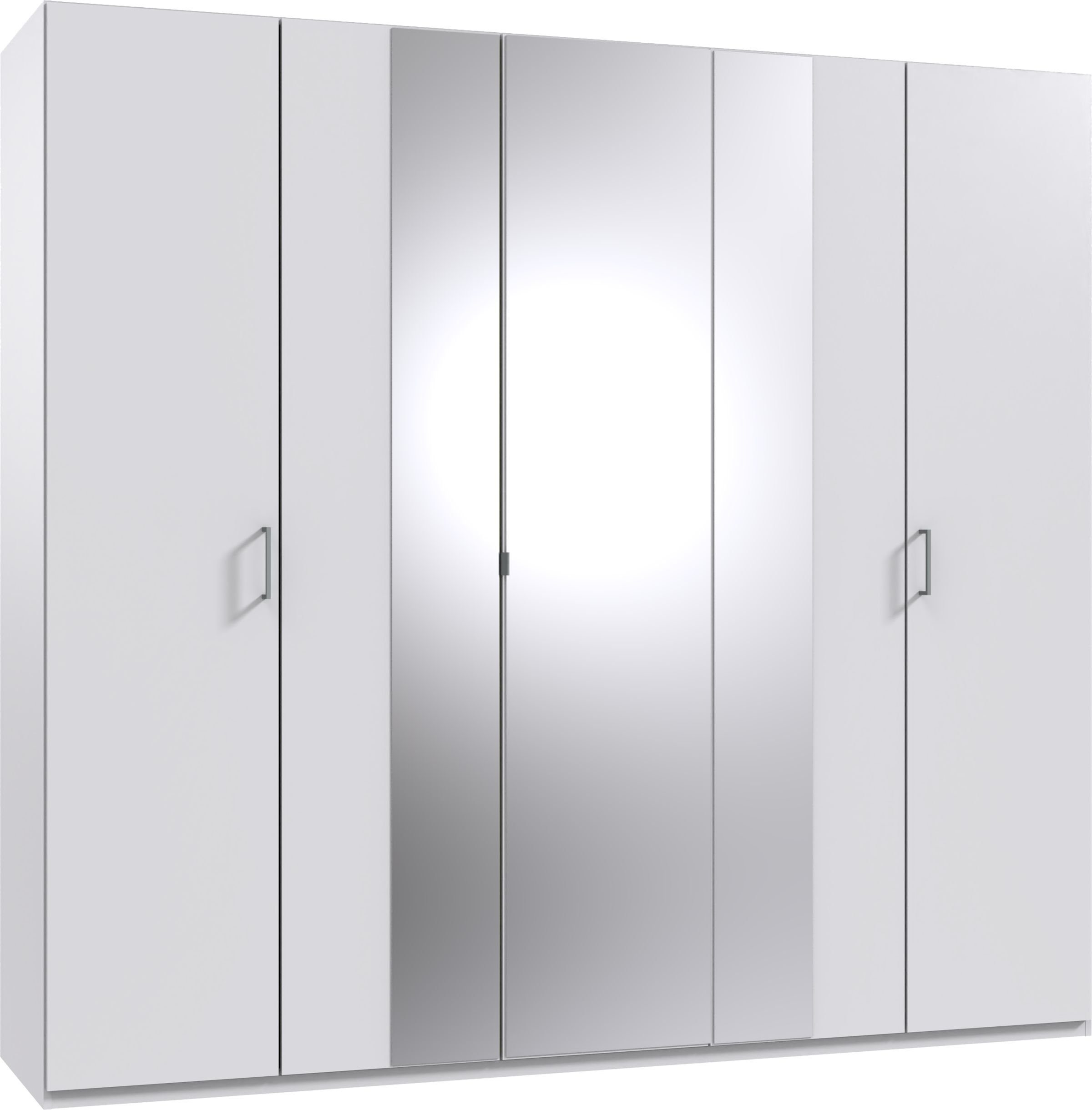 Wimex Drehtürenschrank Kreta mit Spiegeltüren, 225cm breit Weiß | Weiß