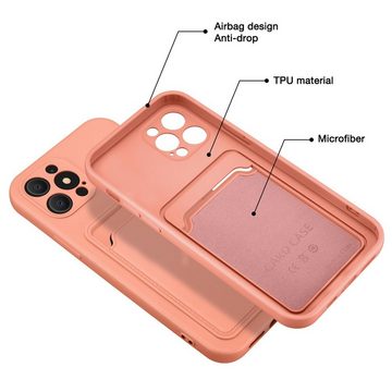 CoolGadget Handyhülle Card Case Handy Tasche für Apple iPhone 14 Pro Max 6,7 Zoll, Silikon Schutzhülle mit Kartenfach für iPhone 14 Pro Max Hülle