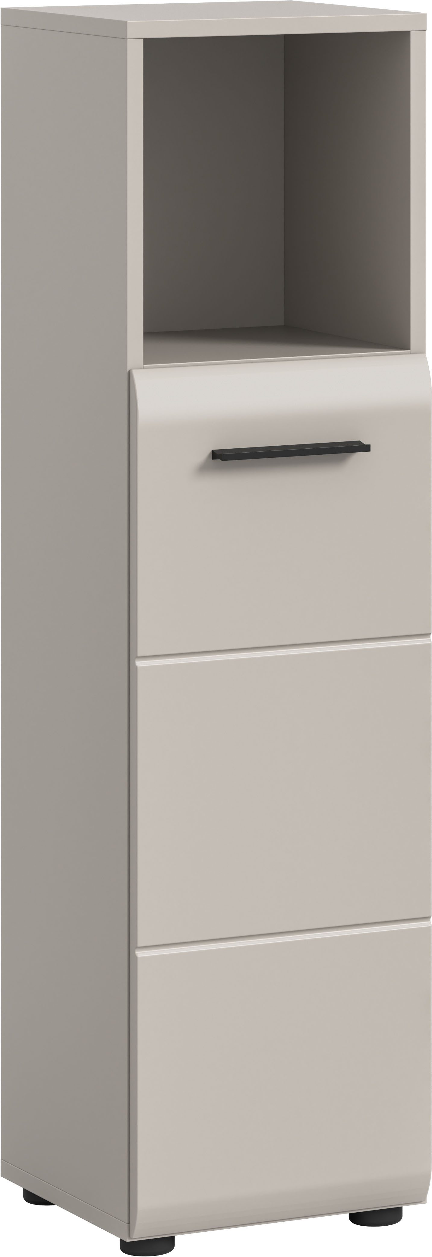 welltime Midischrank FLORENZ, Höhe 110 cm, 1 Tür, 2 Fachböden, 1 offenes Fach (1-St., TOPSELLER) Türanschlag wechselbar, hochwertige MDF Front, Badschrank, Bad