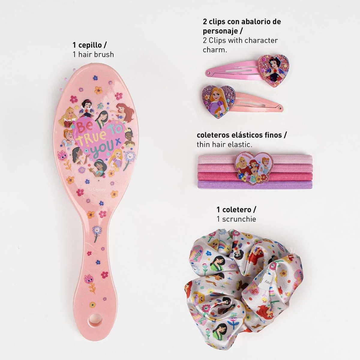 Cerda Haarbürste Disney Princess Haarbürste-Set Kinder Entwirrbürste für Kämmen