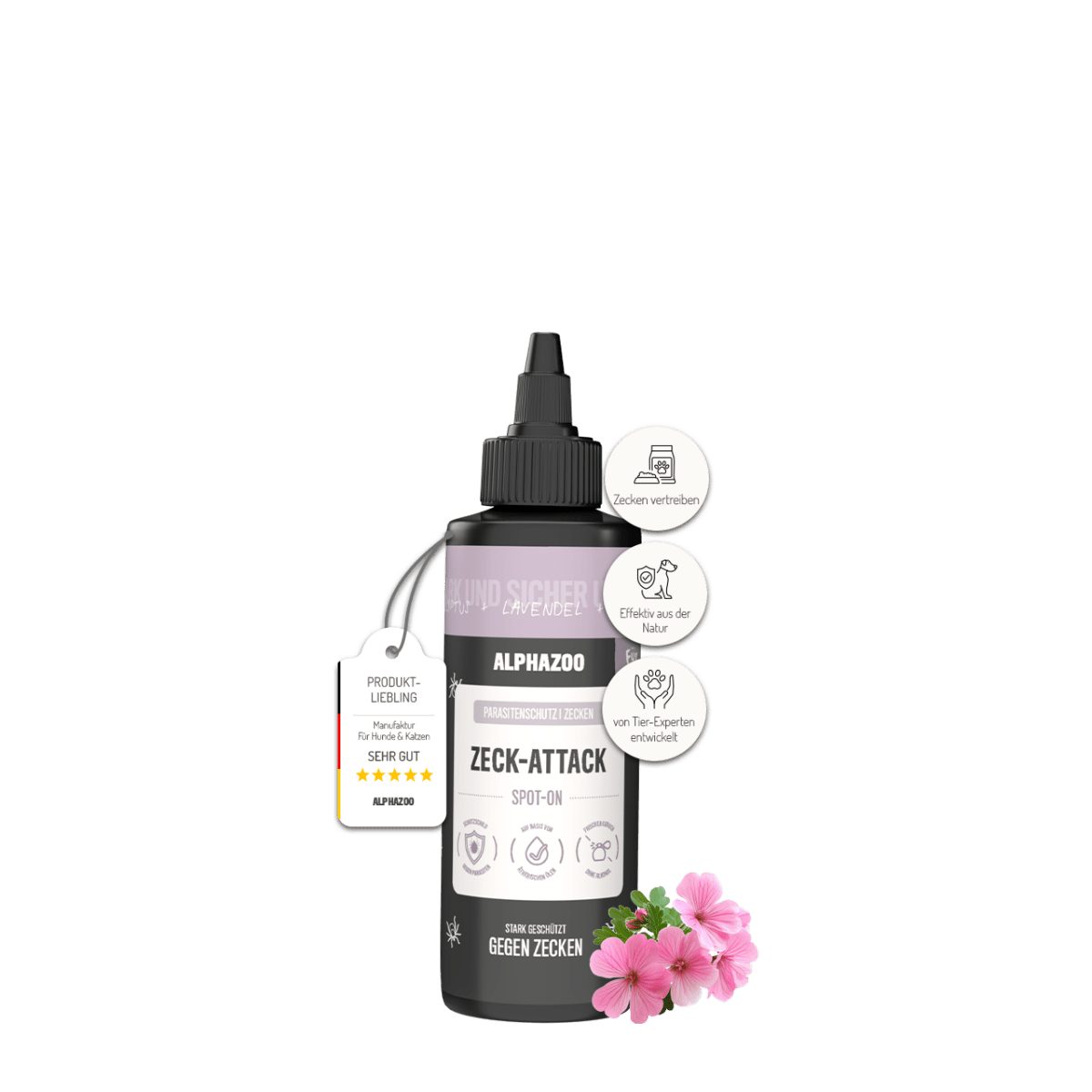 ALPHAZOO Zeckenschutzmittel ZeckAttack Spot-On für Hunde 100 ml, 100 ml, 0-St.