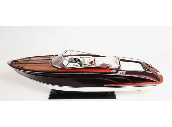 Casa Padrino Dekoobjekt Luxus Holz Speedboot Riva Rama Replica Mehrfarbig 94 x 26 7 x H. 27 9 cm - Handgefertigtes Deko Modellboot Boot
