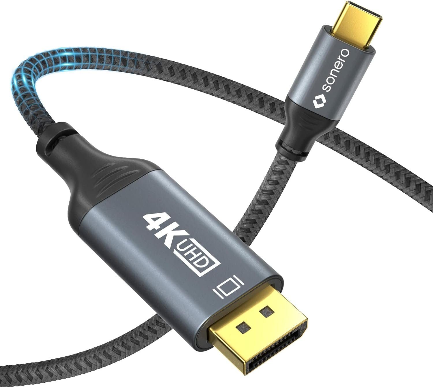 sonero Sonero® 4K USB-C auf DisplayPort Kabel, DisplayPort Stecker auf USB-C Video-Kabel – Bild 2 von 5