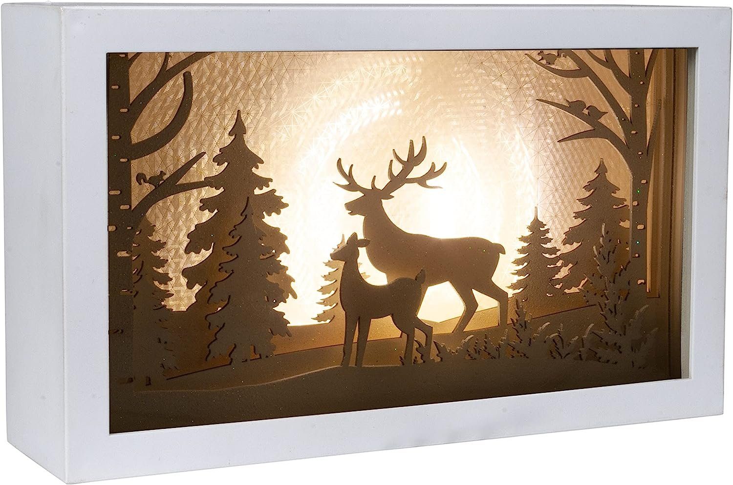 Christmas Paradise LED Dekolicht Weihnachtsdeko Hirsch mit Musik 25cm, LED  fest integriert, warmweiß, LED Dekolampe | Leuchtfiguren