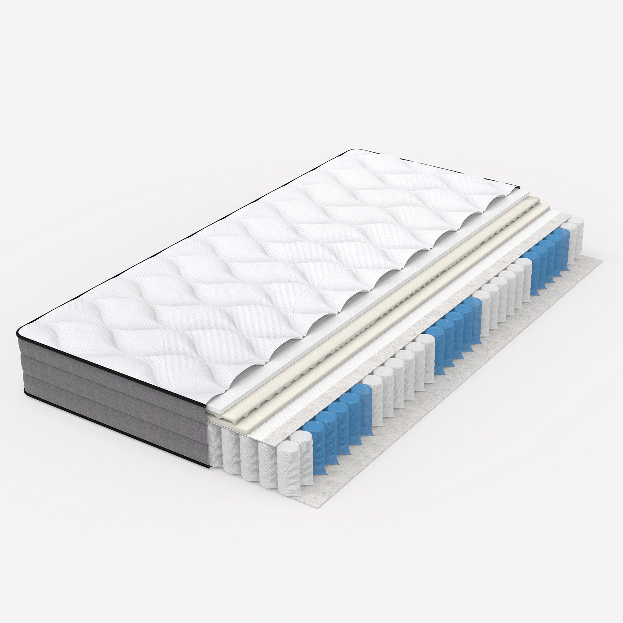 Taschenfederkernmatratze Matratze 90x200cm, Taschenfederkernmatratze Höhe 20 cm, KLAM HOME, 20 cm hoch, (Ergonomische 7 Zonen Matratze, Härtegrad H3), Bietet optimalen Schlafkomfort.