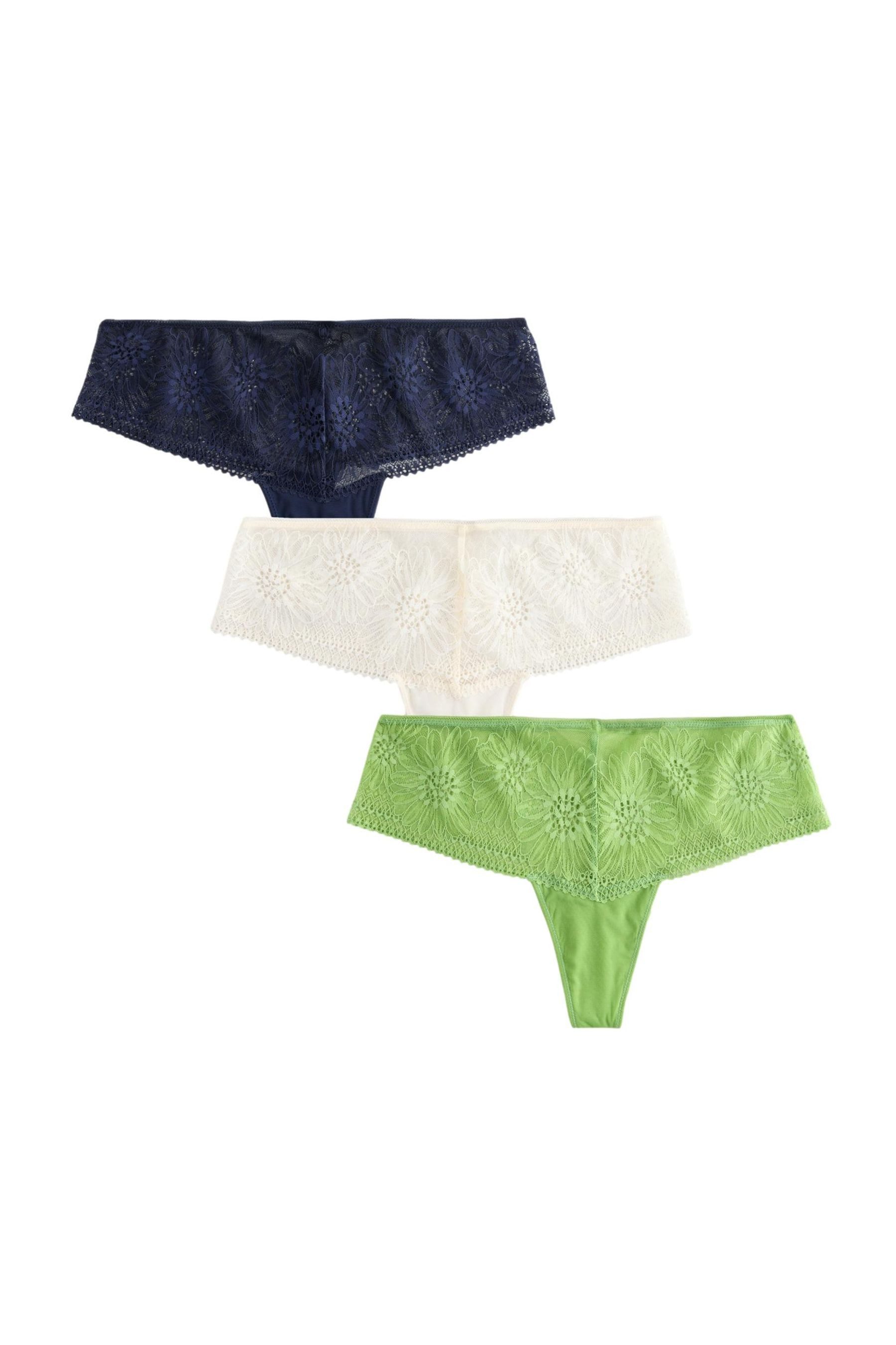 High-Waist-String 3er-Pack Hochbund-Spitzenslips, Tanga
